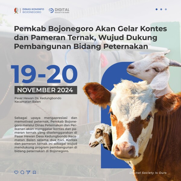 Pemkab Bojonegoro Akan Gelar Kontes dan Pameran Ternak, Wujud Dukung Pembangunan Bidang Peternakan